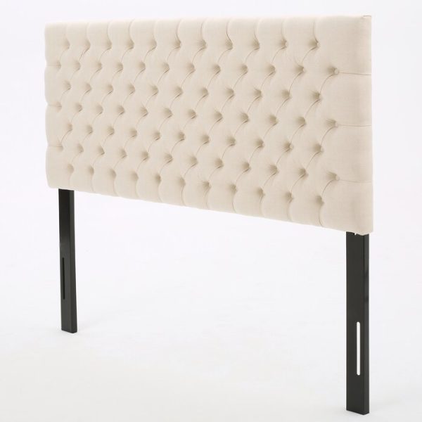Bennett Queen Upholstered Panel Headboard, Color: Beige, #6687 Cheap