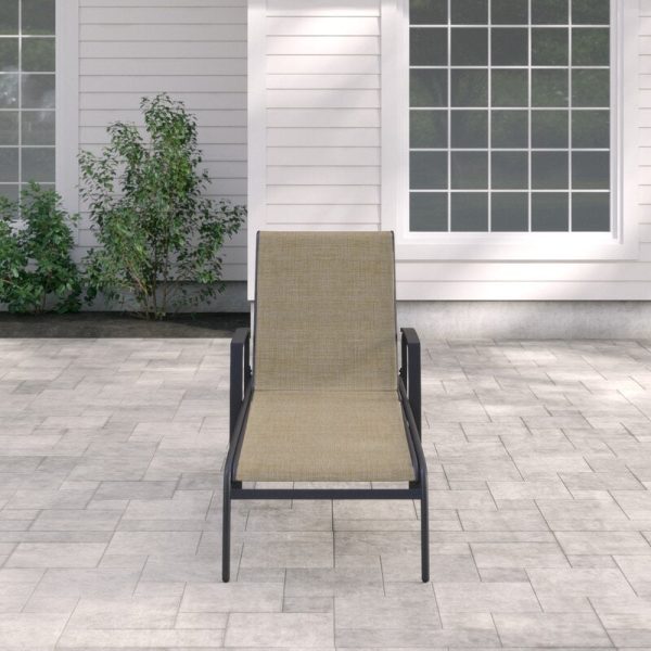 Huckstep Reclining Chaise Loungers Set of 2 Tan(1874RR) Supply - Image 2