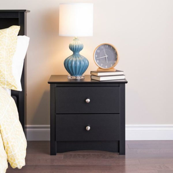 Black Hayman 2 Drawer Nightstand 7729 on Sale