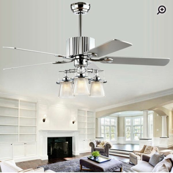 52” Childers 5 Blade Ceiling Fan, Light Kit included #4625 Online Sale