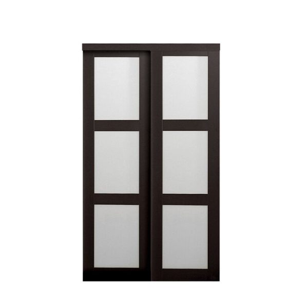 Erias 48  x 80.5  Espresso Glass Sliding Closet Doors (1067) For Discount - Image 2
