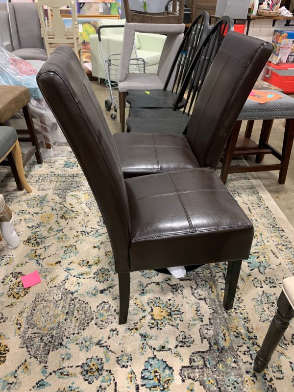 T-Stitch Upholstered Side Chair set of 2! For Sale - Image 5