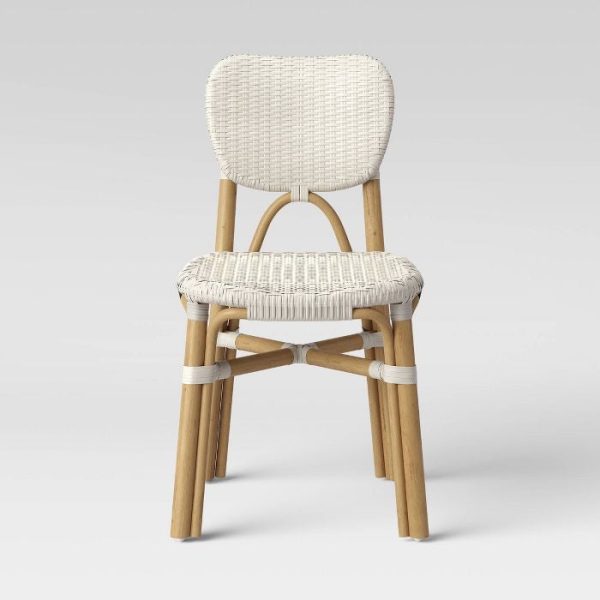 Canton Rattan and Woven Dining Chair White(1379) For Cheap - Image 2