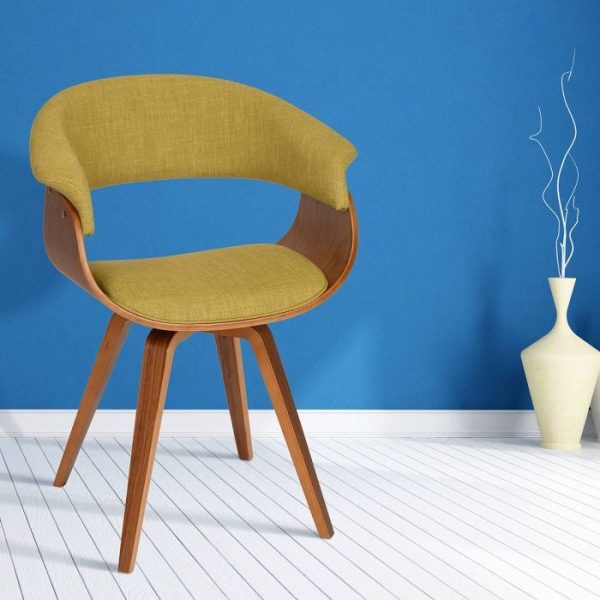 Summer Modern Chair Green Fabric  Walnut(1390) For Cheap