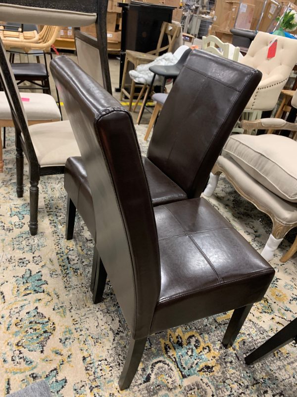 T-Stitch Upholstered Side Chair set of 2! For Sale - Image 4