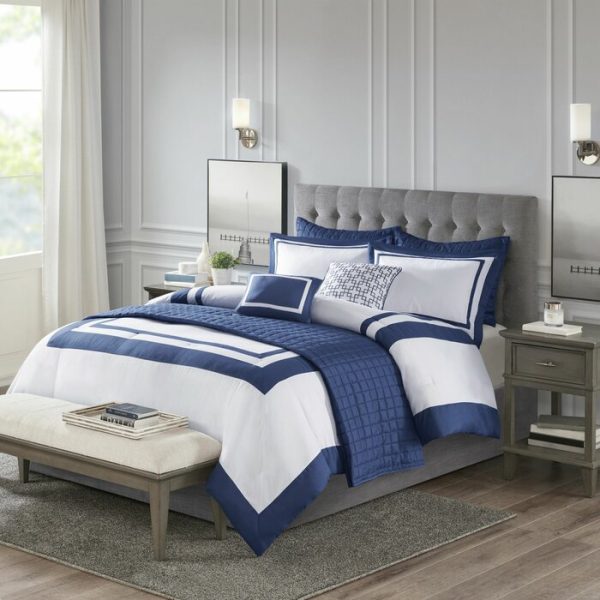 Baucom Luxurious 8 Piece Comforter and Coverlet Set Collection, King Cal. King Hot on Sale