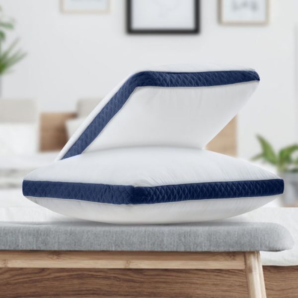 Luxury Soft for Back and Side Sleepers Fiber Support Pillow (Set of 2) Online now - Image 2