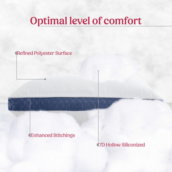 Luxury Soft for Back and Side Sleepers Fiber Support Pillow (Set of 2) Online now - Image 3